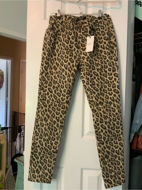 Judy Blue Leopard-Print Skinny Jeans in Tan and Black